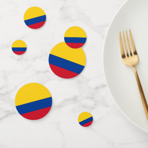 Table confetti avec drapeau de la Colombie