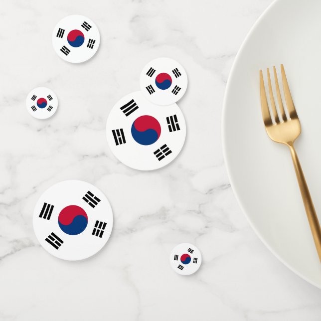 Table confetti avec drapeau de la Corée du Sud (Groupe)