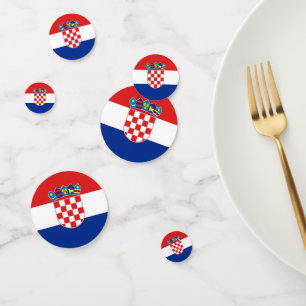 Table confetti avec drapeau de la Croatie