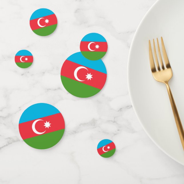 Table confetti avec drapeau de l'Azerbaïdjan (Groupe)