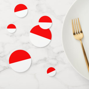 Table confetti avec drapeau de l'Indonésie