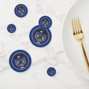 Table confetti avec drapeau de l'Utah