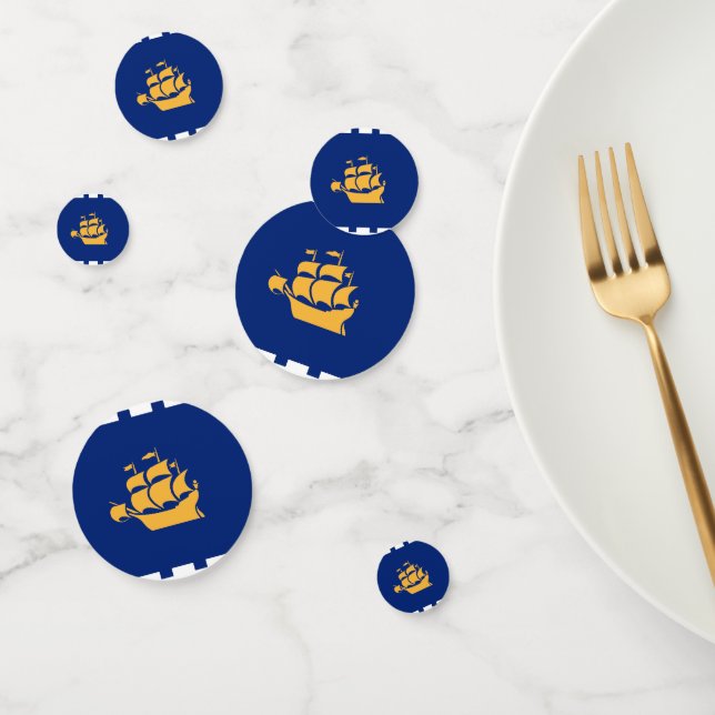 Table confetti avec drapeau de Québec, Canada (Groupe)