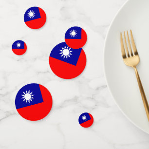 Table confetti avec drapeau de Taïwan