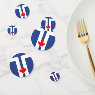 Table confetti avec drapeau de Toronto, Canada