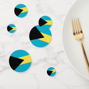 Table confetti avec drapeau des Bahamas