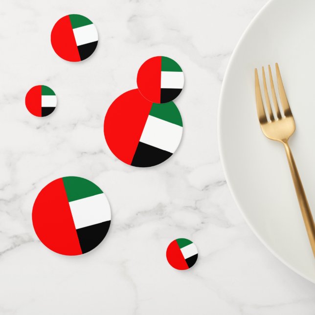 Table confetti avec drapeau des EAU (Groupe)