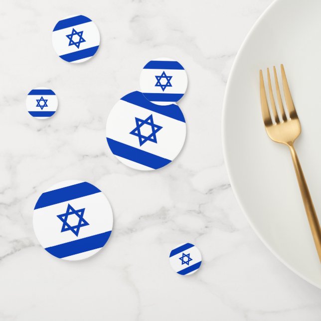 Table confetti avec drapeau d'Israël (Groupe)