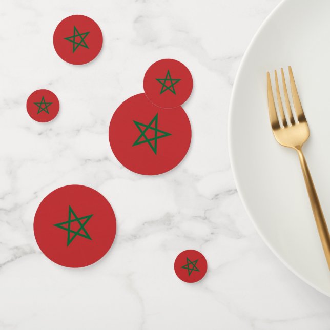 Table confetti avec drapeau du Maroc (Groupe)
