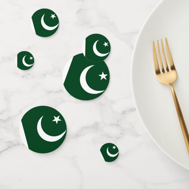 Table confetti avec drapeau du Pakistan (Groupe)