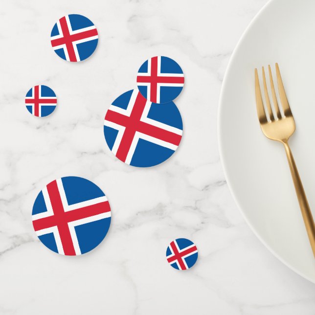 Table confetti avec drapeau islandais (Groupe)