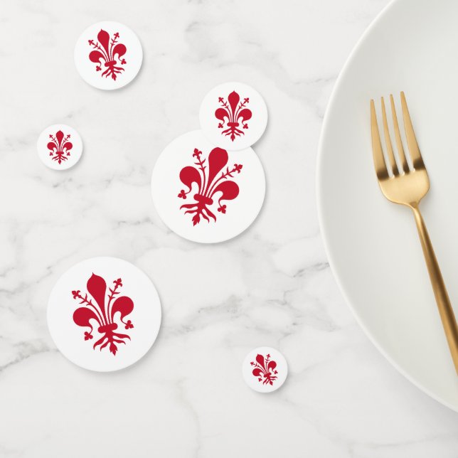 Table confetti avec le drapeau de Florence, Italie (Groupe)