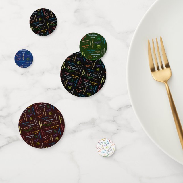 Table Confetti Janvier, 19 Anniversaire (Groupe)