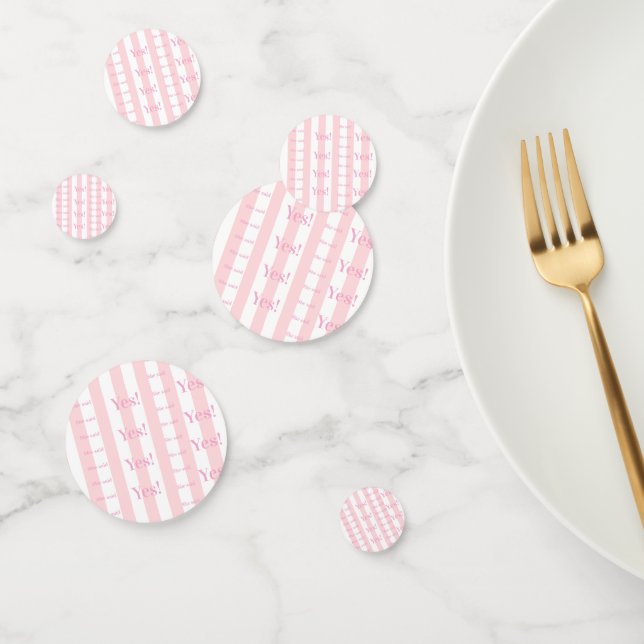 Table Confetti Pink & White Stripe She said Yes! (Groupe)