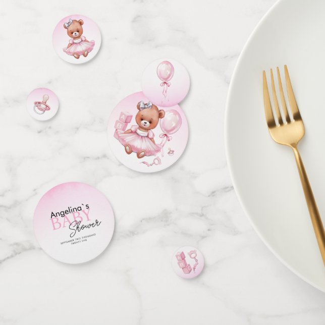 Table Confetti pour ours en peluche baby shower. (Groupe)