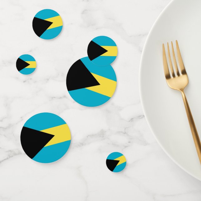 Table confetti with flag of Bahamas (Group)