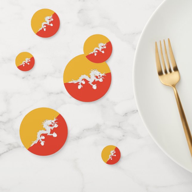 Table confetti with flag of Bhutan (Group)