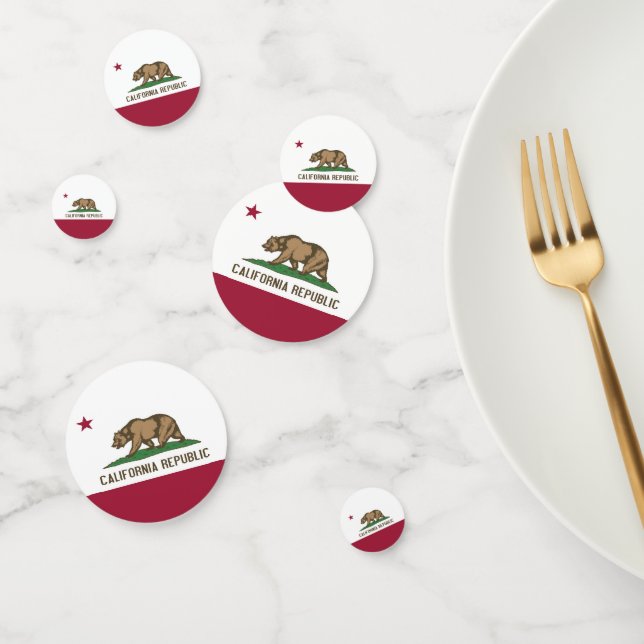 Table confetti with flag of California, USA (Group)