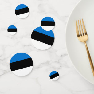 Table confetti with flag of Estonia
