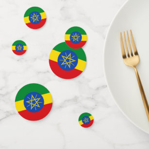 Table confetti with flag of Ethiopia