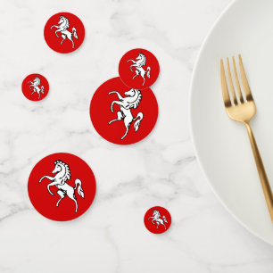 Table confetti with flag of Kent County, England
