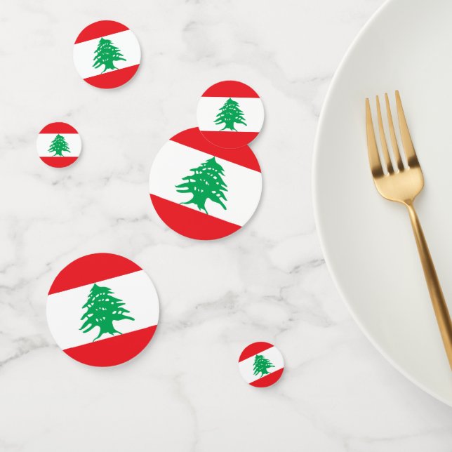 Table confetti with flag of Lebanon (Group)