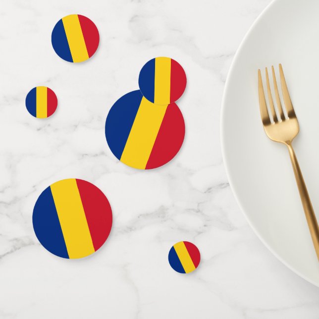 Table confetti with flag of Romania (Group)