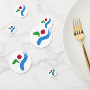 Table confetti with flag of Seoul, South Korea