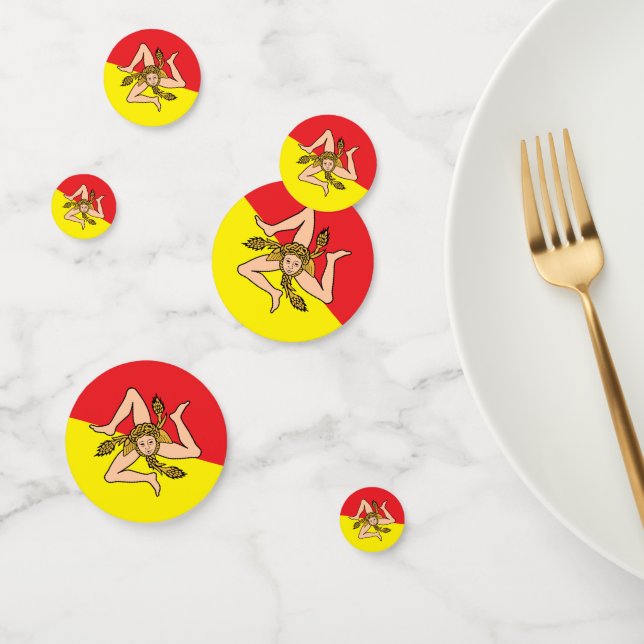 Table confetti with flag of Sicily, Italy (Group)