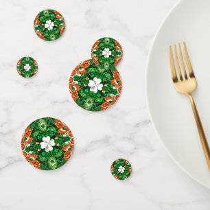 Table confetti with Irish Colours Clover Leaf