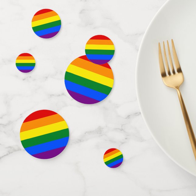 Table confetti with Pride Rainbow flag of LGBT (Group)