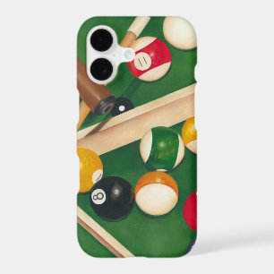 Table de billard réaliste avec boules et craie