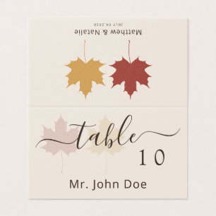 Table de mariage feuille d'érable jaune Bourgogne