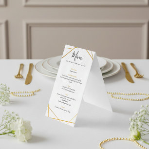 Table de menu de réception de mariage géométrique 