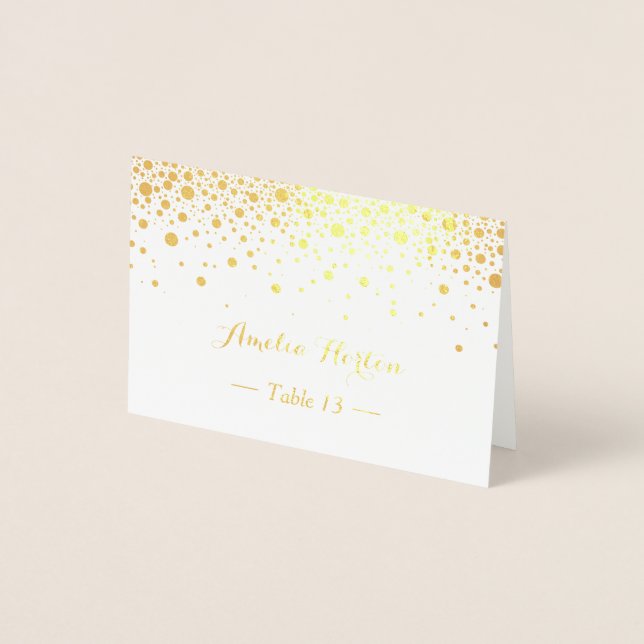 Table de points Confetti Gold Foil Place Carte d'e (Devant)