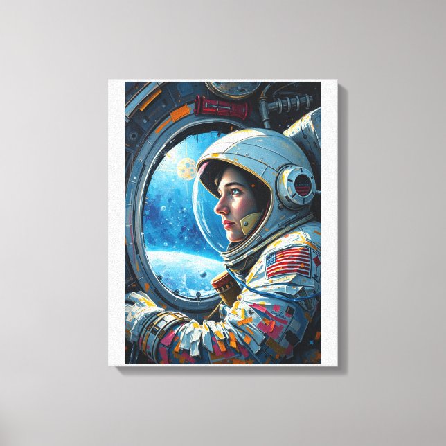 Table Deco ( Astronaut who watches Space ) Canvas Print (Front)