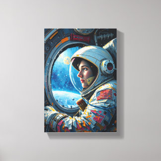 Table Deco ( Astronaut who watches Space ) Canvas Print