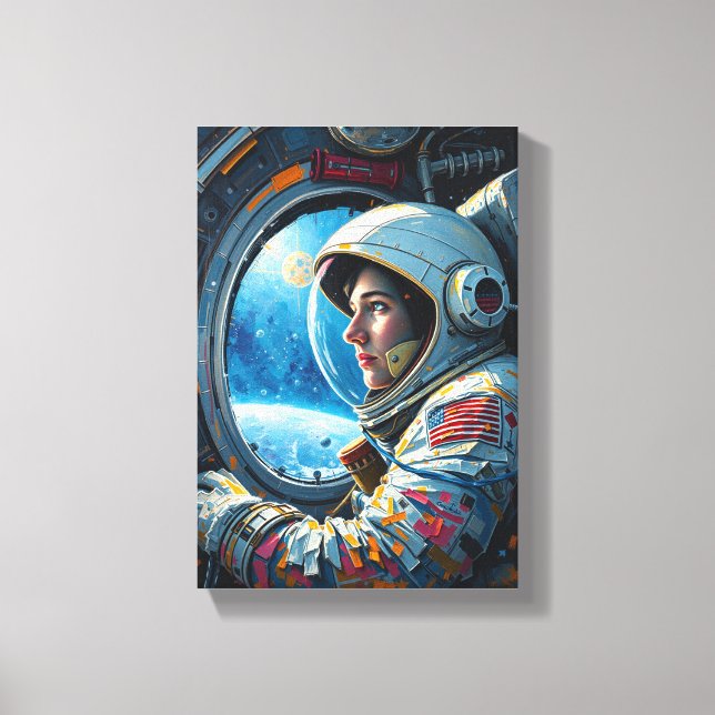 Table Deco ( Astronaut who watches Space ) Canvas Print (Front)