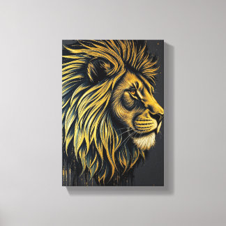 Table Deco (Portrait of a Lion Profile ) Canvas Print