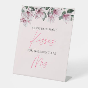 Table Devinez combien de baisers signe Pink Floral Bri