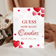 Devinez combien de bonbons valentines Signe de Réc