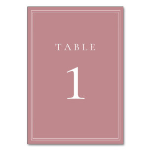 Table Dusty Rose moderne minimaliste Mariage Numéro de t