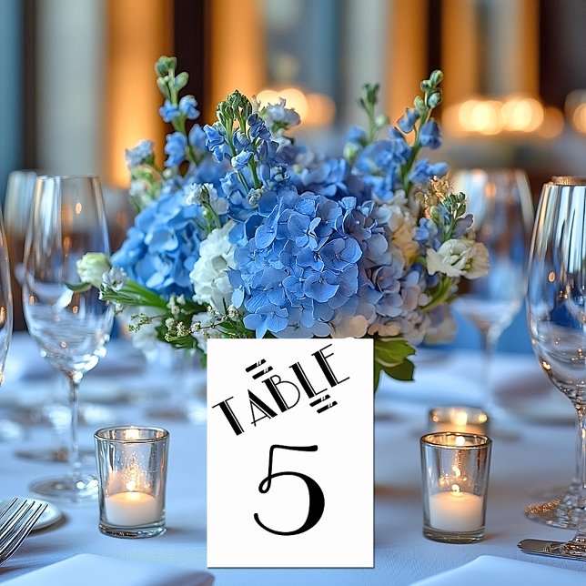 Table Elégant noir et blanc, Gatsby, Numéro de tableau (Créateur téléchargé)