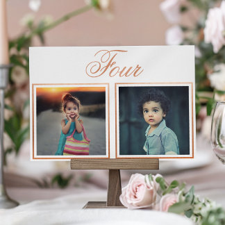 Table Élégant Rose Gold de l'âge de la mariée Numéro de 