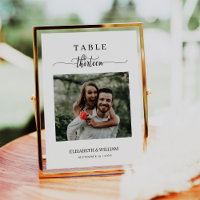 Élégant Script Photo Mariage Numéro de tableau Tre