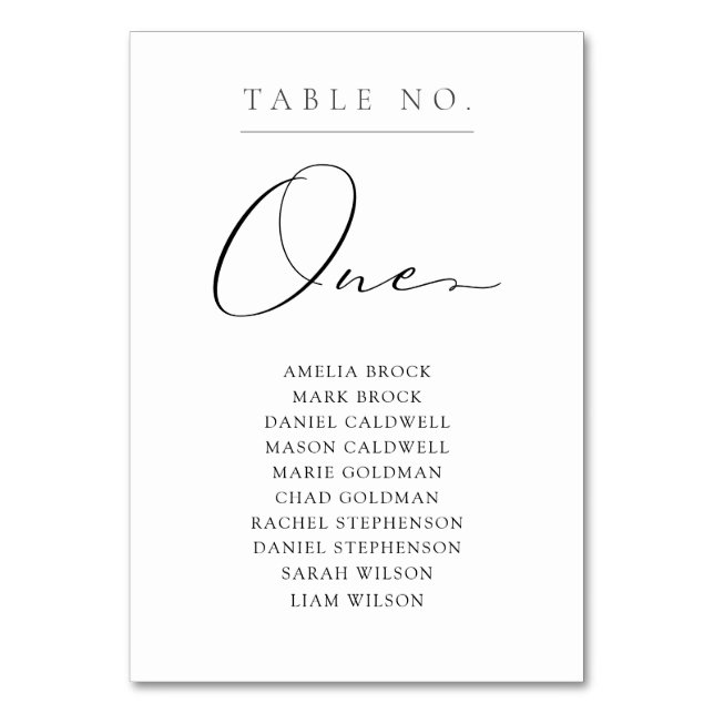 Table Élégant Tableau Numéro Un Tableau De Sièges (Par défaut)