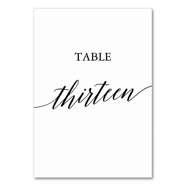 Table Élégante calligraphie noire Numéro de tableau Trei (Par défaut)