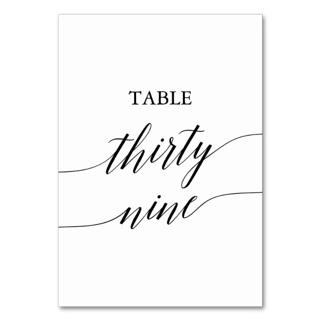 Table Élégante calligraphie noire Numéro de tableau Tren (Par défaut)