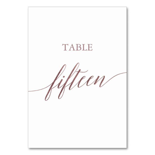 Table Élégante calligraphie or Rose Numéro de tableau Qu (Dos)