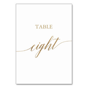 Table Élégante calligraphie Or Tableau Huit Numéro de ta